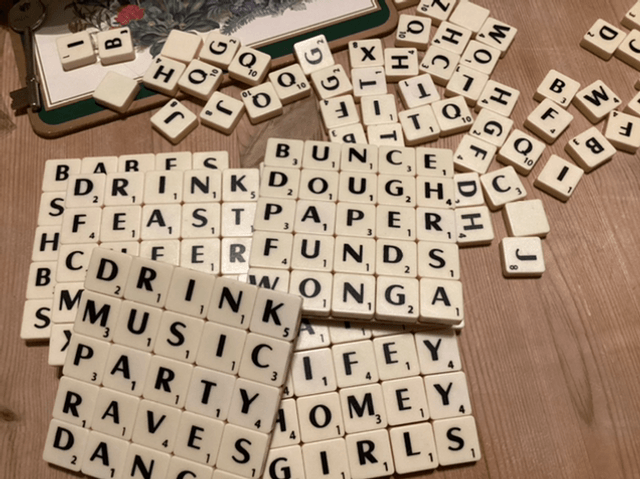 Scrabble coasters x4