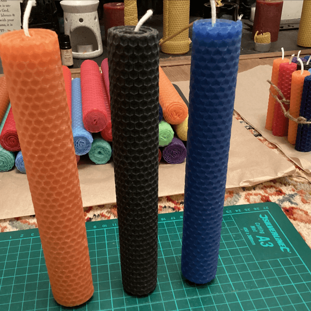 20cm beeswax coloured candles 